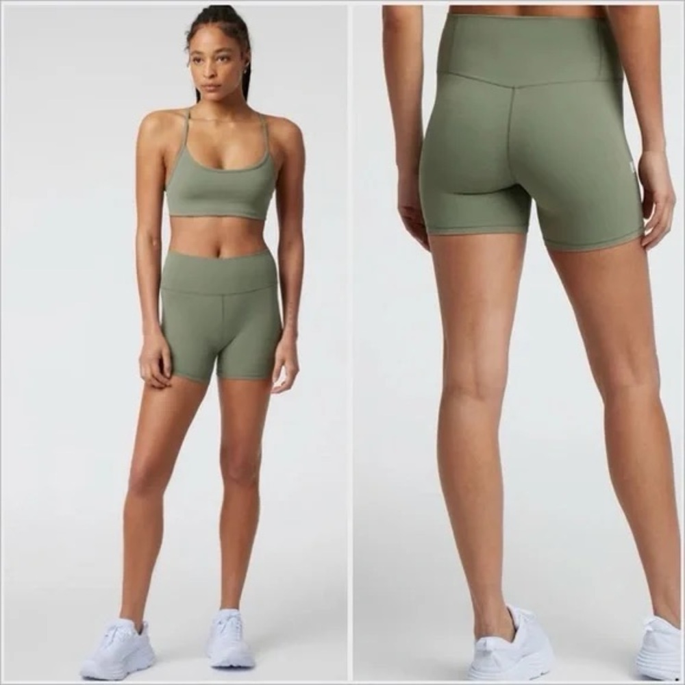 Vuori Olive High-Waist Bike Shorts